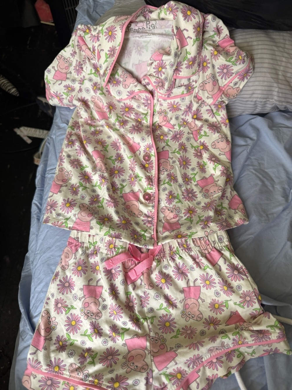 Peppa Pig Pink Floral Short Pajama Set by Peppa Pig